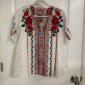Johnny Was Floral Tunic Top